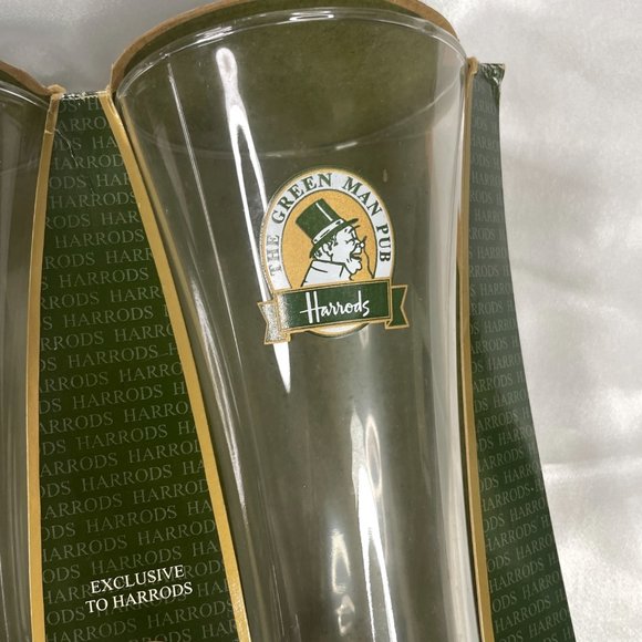 Two Harrords Green Man Pub Pint Glasses Beer - Picture 2 of 8